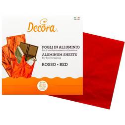 Decora 150 stk Aluminiums-Ark 20x20 cm Rød