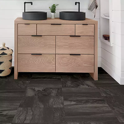 None FloorPops Peel and Stick Floor Tiles Raven