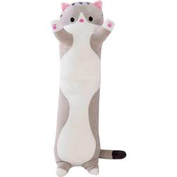 Slowmoose (Gray, CN) Comfort Soft Stuffed Sleeping Pillow, Long Cotton Cat Doll Plush Toy, Cartoon Animal Giant Stuffed