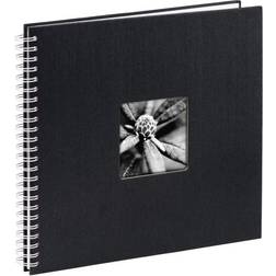 Hama Jumbo Photo Album 36 x 32 cm (Spiral Album with 50 White Pages, Photo Book with glassine dividers, Album to Stick in and Design Yourself) Black, 00001962