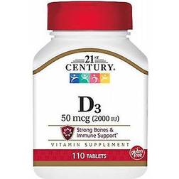 21st Century Vitamin D3 50mcg 110 st