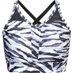 Dare 2b The Laura Whitmore Edit Mantra Printed Sports Bra - Black White Zebra Print