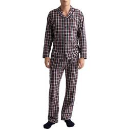 Gant Woven Cotton Check Pajama Set - Blauw/Oranje