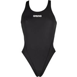 Arena Women's Solid Swim Tech High Swimsuit - Black/White