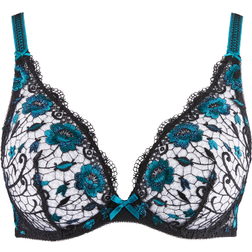 Aubade Fire Andalusian Triangle Plunge Bra - Black/Lapis Lazuli