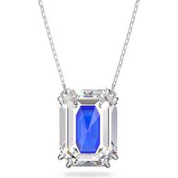 Swarovski Chroma Octagon Necklace - Silver/Blue/Transparent