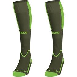 JAKO Lazio Socks Unisex - Khaki/Neon Green