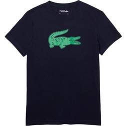 Lacoste Sport 3D Print Crocodile Breathable Jersey T-shirt - Navy Blue/Green