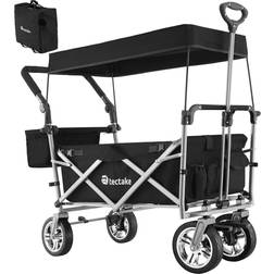 tectake Chariot de jardin Chariot de transport Pliable, avec toit