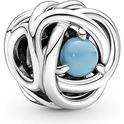 Pandora December Birthstone Eternity Circle Charm - Silver/Turquoise