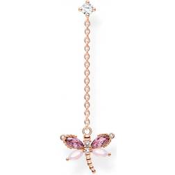 Thomas Sabo Charm Club Dragonfly Single Earring - Rose Gold/Multicolour