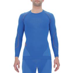 UYN Evolutyon UW Long Sleeve Shirt Men - Lapis Blue/Blue/Orange Shiny