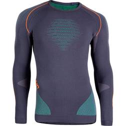 UYN Evolutyon UW Long Sleeve Shirt Men - Charcoal/Green/Orange Shiny