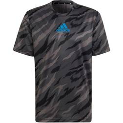 Adidas Feelstrong Camo Sport T-shirt Men - Grey Six/Blue Rush