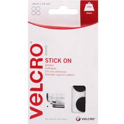 Velcro Brand Stick On Coins 16mm x 16 Sets, Black