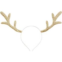 PartyDeco Diadem Renhorn Glitter Guld