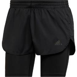 Adidas Women's Run Fast Two-in-One Shorts - Black