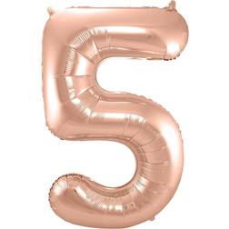 Folat folieballong '5' 86 cm rosa