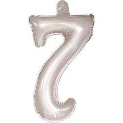 Folat uppblåsbar ballong Numeral 7 PVC 36 cm silver