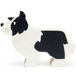 dog 6 cm wood black/white