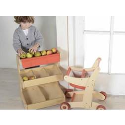 Masterkidz Wooden Shopping Cart For Masterkidz Shopping