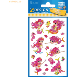 Bola 10 x Z-Design Glitter Stickers Meerjungfrau 19 Motive bunt 19 Stück