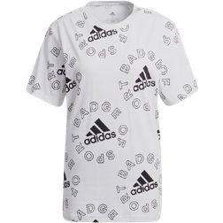 adidas Women's Essentials Logo Allover Print T-shirt - White