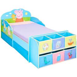 Worlds Apart Peppa Pig Toddler Bed with Cube Storage 30.3x65.7"