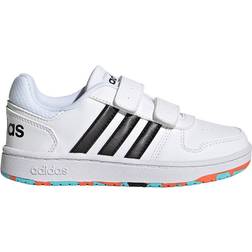 Adidas Kid's Hoops 2.0 - Ftwr White/Core Black/True Orange