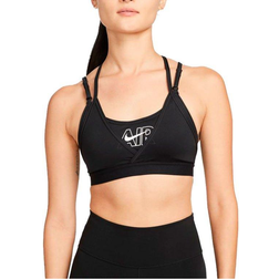 Nike Air Dri-FIT Indy Light-Support Padded Strappy Sports Bra - Black/Black/White