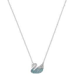 Swarovski Iconic Swan Necklace - Silver/Blue/Transparent