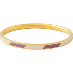 Design Letters Striped Candy Bangle - Gold/White/Purple