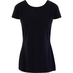 NIKE Yoga Luxe Short Sleeve Top Women - Black/Dark Smoke Grey