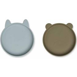 Liewood Olivia Plate Blue Fog/Khaki Mix 2-pack