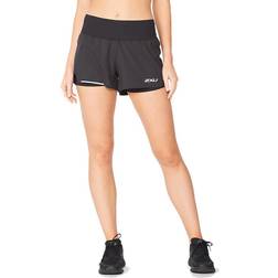 2XU Aero 2-in-1 3" Shorts Women - Black/Silver Reflective