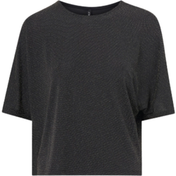 Only Carolla Loose Glitter Top - Black