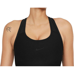 Nike Dri Fit Swoosh Seamless Medium Support Sports Bra - Black/Dark Smoke Grey