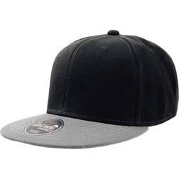 Atlantis Snap Back Flat Visor 6 Panel Cap 2-pack - Black/Grey