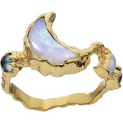 Maanesten Leda Ring - Gold/Topaz/Moonstone/Aquamarine