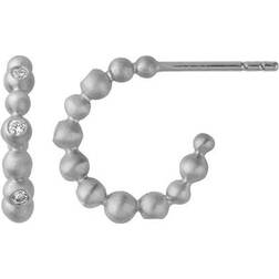 ByBiehl Pebbles Hoops Small - Silver/Transparent