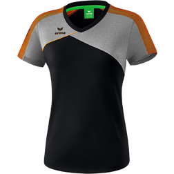 Erima Premium One 2.0 T-shirt Women - Black/Grey Marl/Neon Orange