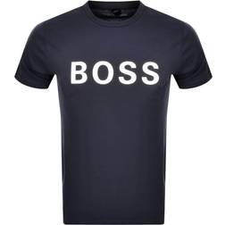 HUGO BOSS Relaxed-Fit in Cotton with Contrast Logo T-shirt Unisex - Dark Blue