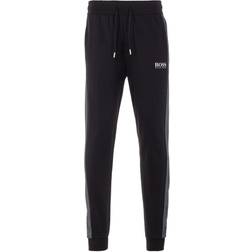 HUGO BOSS Cotton-Blend Pique with Mettallic Details Tracksuit Bottoms - Black