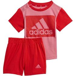 adidas Adidas Infant Essentials Tee & Shorts Set - Pink/Red (GS4281)