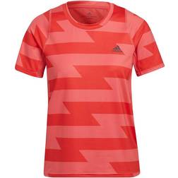 adidas Fast Allover Print T-shirt Women - Semi Turbo/Bright Red