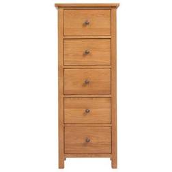 vidaXL Tall Natural Chest of Drawer 45x110cm