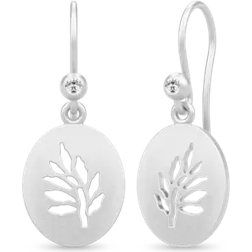 Julie Sandlau Tree of Life Signet Earrings - Silver/Transparent