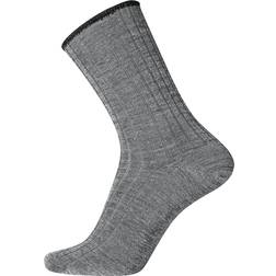 Egtved Wool No Elastic Rib Socks - Steel Gray