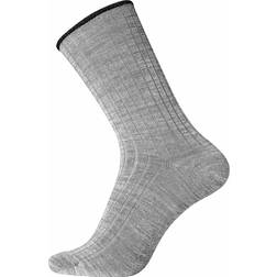 Egtved Wool No Elastic Rib Socks - Gray