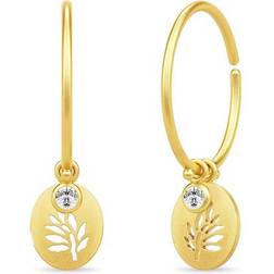 Julie Sandlau Tree of Life Medium Hoops - Gold/Transparent